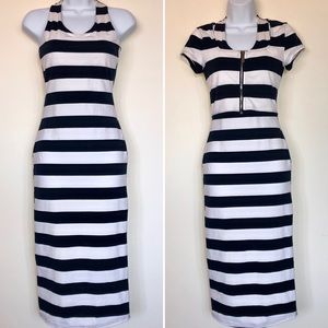 NWT GIORGIA White/Blue Striped Dress